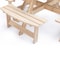 Gardenised Outdoor Round Picnic Table with Bench, 8-Person, Natural Wood QI003903.N - alternate 5